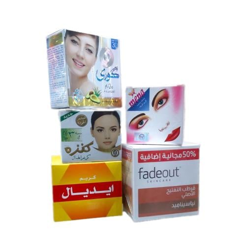 خلطة الكريمات الخماسية لتفتيح وترطيب البشرة وإزالة...