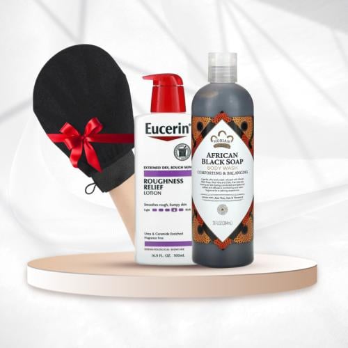 مجموعة تفتيح وتنعيم الجسم – لوشن Eucerin + غسول Af...