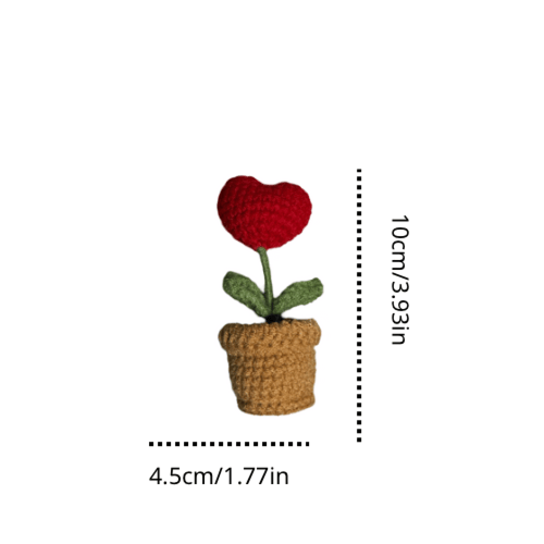 وردة على شكل قلب (صوف)