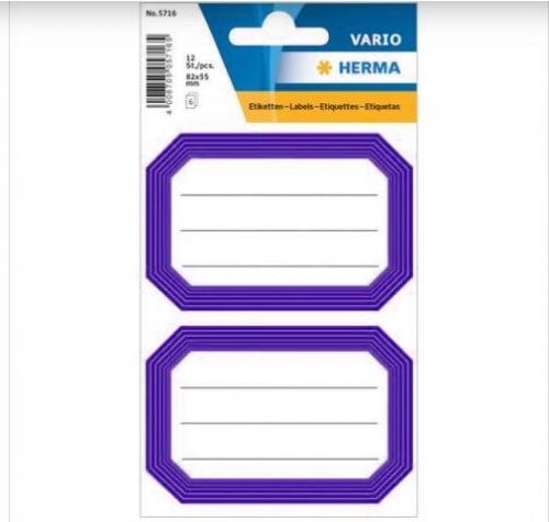 ستيكر , اتيكيت , 3 اوراق , لون بنفسجي