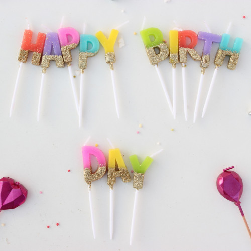مجموعة شموع HAPPY BIRTHDAY
