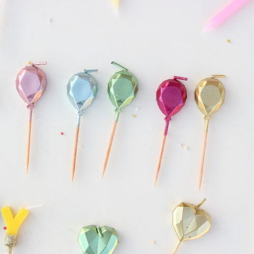 شمعة بالونة سماوي لامع | 7سم