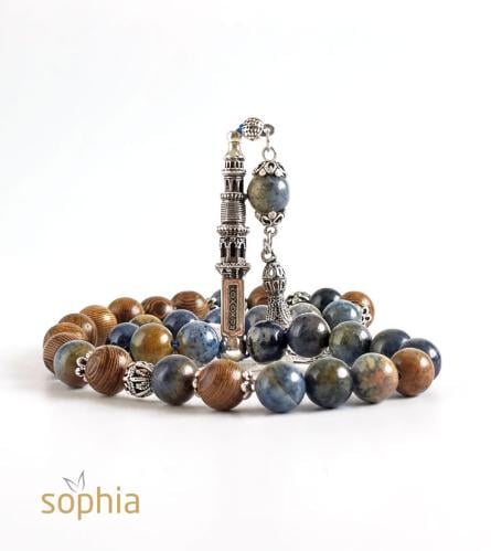Minaret of the Prophet's Mosque Prayer Beads & Blue Quartz