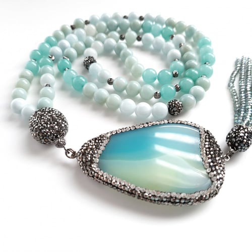 سبحة & قلادة اكوامارين