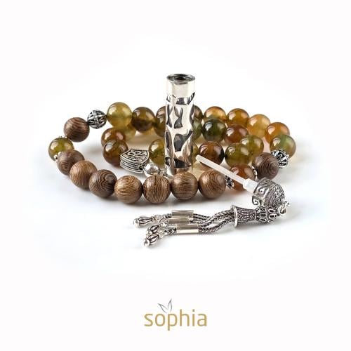 سبحة عود عقيق & صندل