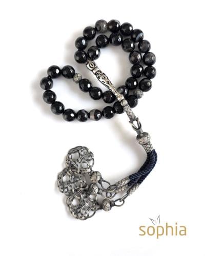 wavy agate stone rosary