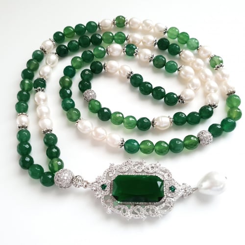 سبحة درة البحر & عقيق & لؤلؤ