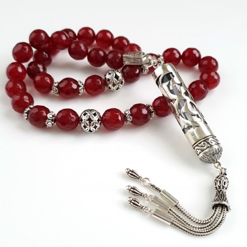 سبحة العود & عقيق احمر