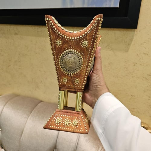 مبخرة حايلية ملكية وشغل رشم حجم كبير بني فاتح