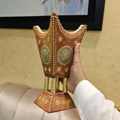 مبخرة حايلية ملكية وشغل رشم حجم كبير بني فاتح