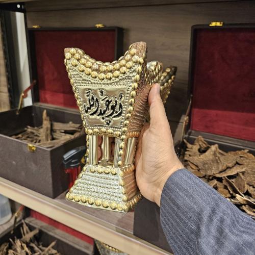 مبخرة حايلية دقة حب الرمان ذهبي مقاس صغير