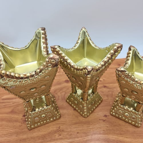 طقم مباخر أنيق (ثلاثي ذهبي)