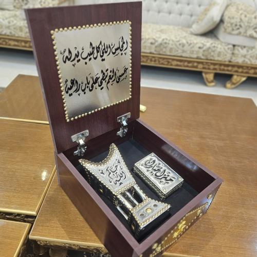 طقم إهداء مبخرة وعلبة للعود شامل التوصيل