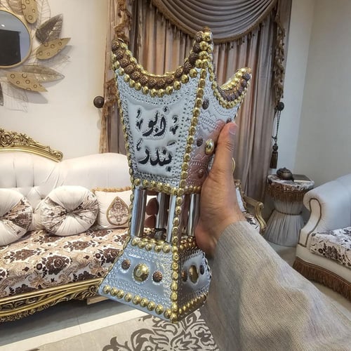 طقم مبخرة فضية أنيقة بمسمار بني كبيرة جدا شامل الت...