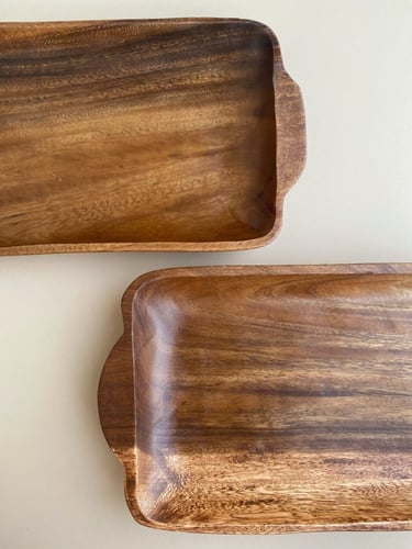 صحن تقديم خشبي - مستطيل كبير