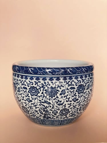 اصيص نباتات ازرق - دائري / مقاسات مختلفة