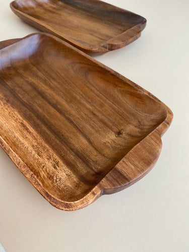 صحن تقديم خشبي - مستطيل كبير