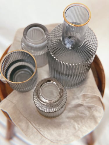 طقم مشروبات زجاجي - 5 قطع