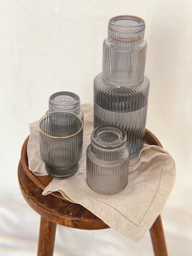 طقم مشروبات زجاجي - 5 قطع