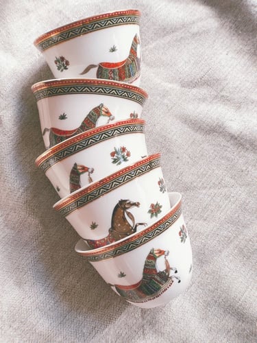 مجموعة فنجان قهوه خيول الهادية - 12 قطعة