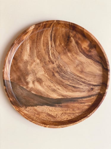 صحن تقديم خشبي - مستدير كبير