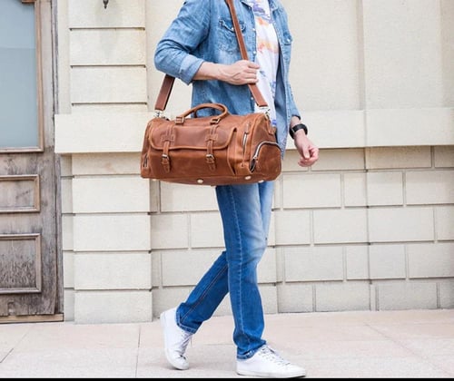 شنطة سفر جلد فنتج