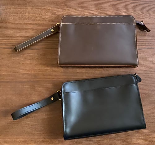 شنطة يد بحامل- اسود - بني