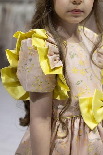 Celia Fancy dress yellow فستان سيليا فانسي اصفرّ