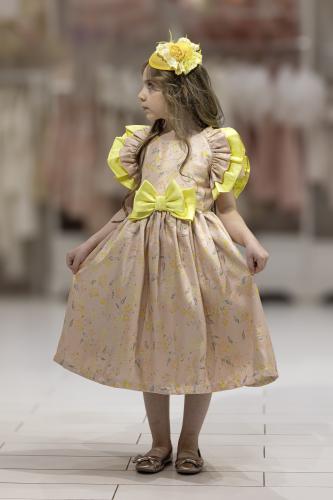 Celia Fancy dress yellow فستان سيليا فانسي اصفرّ