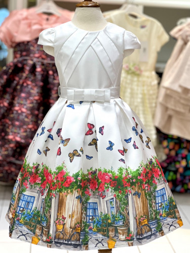 بيبي فستان white Butterflies