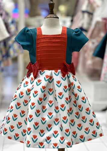 Peacock flowers dress