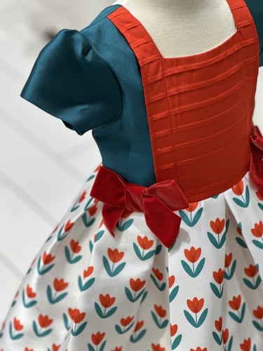 Peacock flowers dress