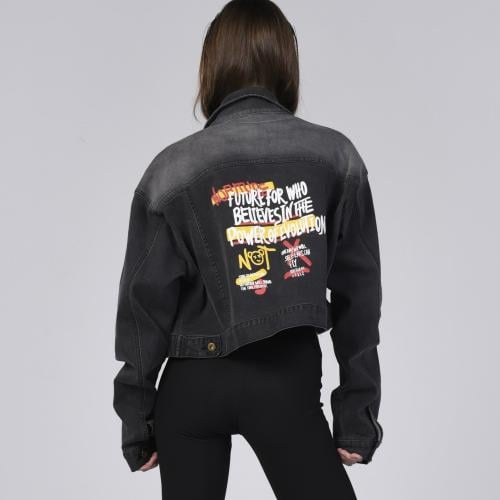 Washed Cropped Denim Jakcet