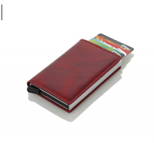 محفظة ذكية بزر لاخراج البطايق تستوعب 8 بطايق