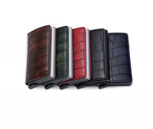 محفظة ذكية croc بزر لاخراج البطاقات