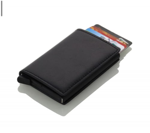 محفظة ذكية بزر لاخراج البطايق تستوعب 8 بطايق