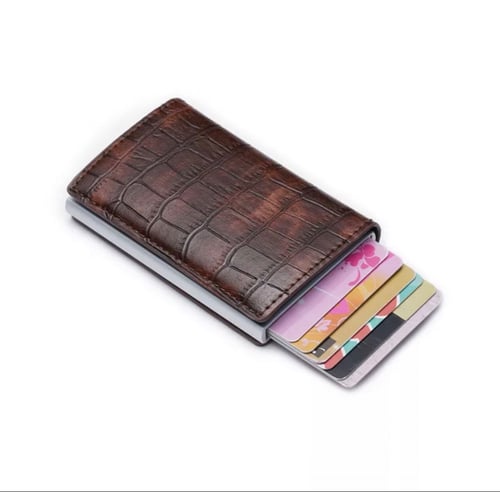 محفظة ذكية croc بزر لاخراج البطاقات