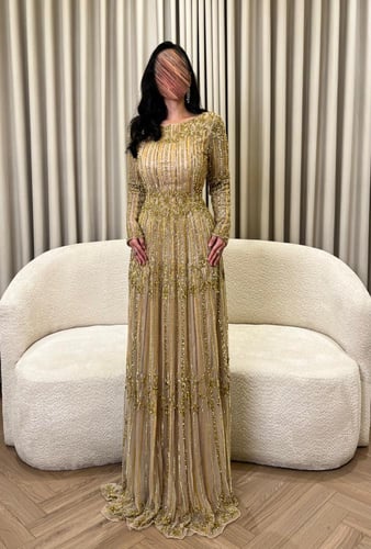 فستان سهرة ذهبي -A53
