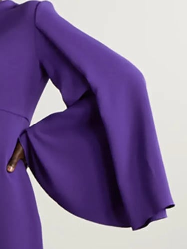 فستان نسائي أنيق ، ياقة قطرية منقسمة ، كم واحد ، ف...