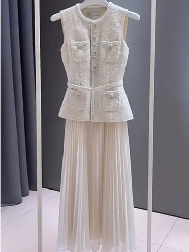 طقم بدلة نسائية بصدر واحد أو الصدر ، صدرية بحزام ،...