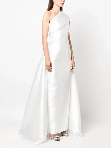 فستان أنيق بياقة قطرية قابلة للطي بدون ظهر وسحاب خ...