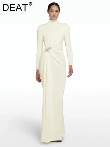 فستان حورية البحر بياقة قائمة للنساء عاري الظهر ،...