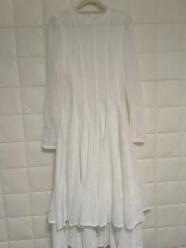 فستان أنيق محبوك رقبة دائرية وأكمام طويلة على شكل...