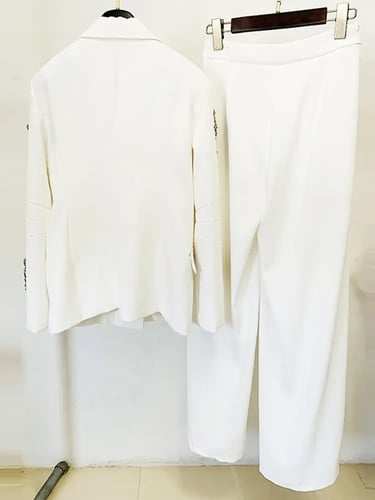 أنيقة 2 قطعة مجموعة حقق الماس المطرزة مشاعل السترة...