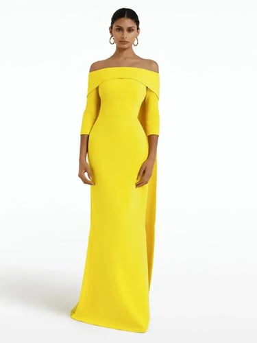 -فستان نسائي أنيق ، أكمام قصيرة ، رقبة مائلة ، خلي...