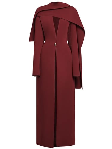 أنيقة المرأة خندق معطف لصق وشاح العميق الخامس الرق...