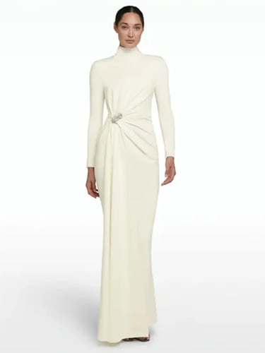 فستان حورية البحر بياقة قائمة للنساء عاري الظهر ،...