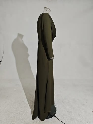 فستان أنيق عميق الخامس الرقبة الكتف وسادة المرقعة...