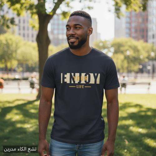 تيشيرت قطن كحلي- جامبو