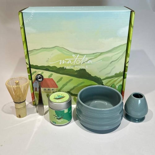 مجموعة ادوات تحضير الماتشا ( ازرق ) | Matcha Teawa...